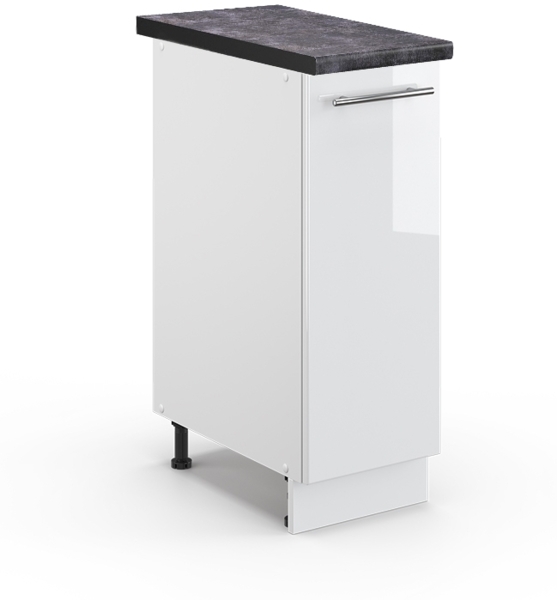 Apothekerschrank Fame-Line Weiß Hochglanz 30 cm , AP Anthrazit Vicco