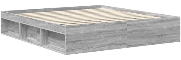 vidaXL Bettrahmen Graues Sonoma 180 x 200 cm Massives Kiefernholz 3410979 Bild 5