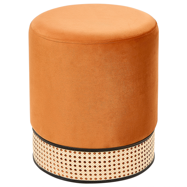 Pouf YANKTON Orange Samtstoff 35 cm 35 cm