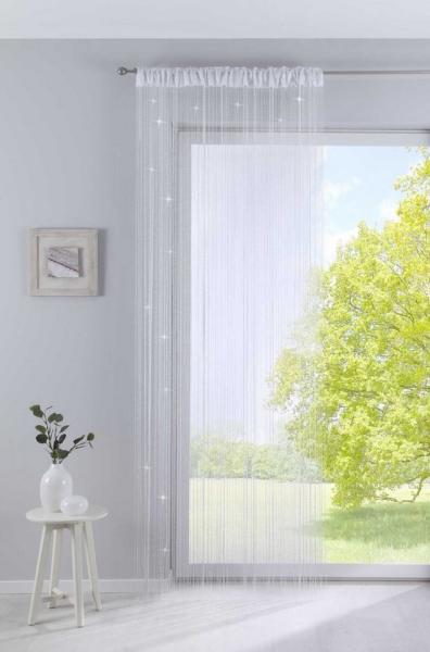 Gardinenbox Gardine (1 St), Polyester, Fadengardine Tunneldurchzug Kräuselband 20303CN