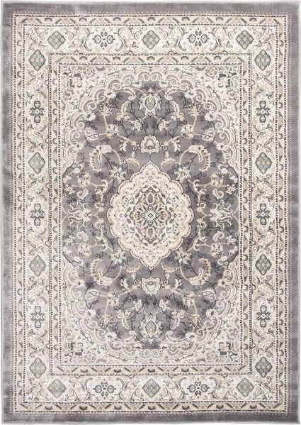 Mazovia Orientteppich Oriente Teppich - Traditioneller Teppich Orient Grau, 80 x 150 cm, Geeignet für Fußbodenheizung, Pflegeleicht, Wohnzimmerteppich