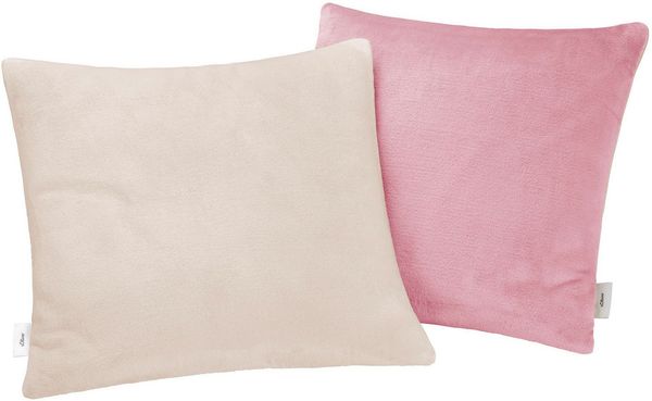 s.Oliver Doublesoft Kissenbezug 50x50 cm - super kuschelig & weich, Polyesterflausch 2 Stück rosa