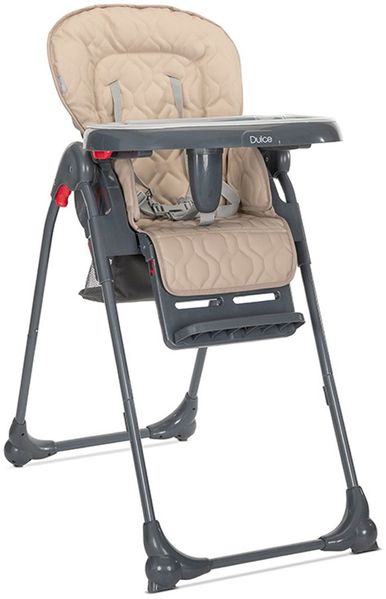 Lorelli Kinderhochstuhl Dulce Sitzhöhe verstellbar, faltbar, 5-Punkt-Gurt, Korb beige