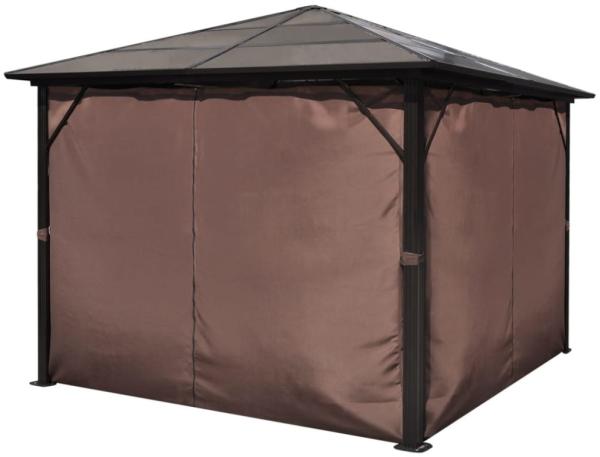 vidaXL Pavillon mit Vorhängen Braun Aluminium 300 x 300 cm 41625 Bild 5