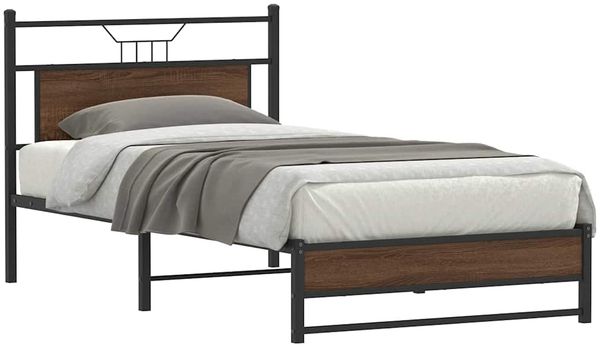 vidaXL Bettgestell ohne Matratze Braun Eiche 100x200 cm Holzwerkstoff 4107011