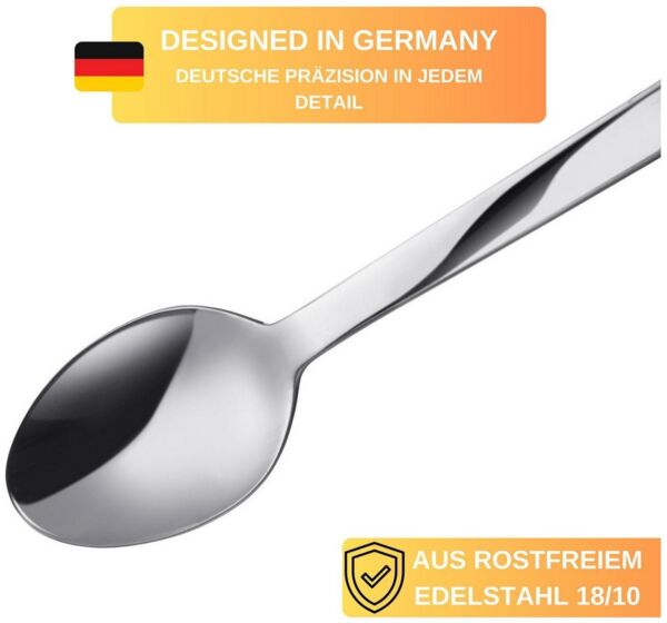 Thiru Kaffeelöffel 4er Set aus rostfreiem Edelstahl 18/10 mit polierter Oberfläche (8 Stück), 4er Set