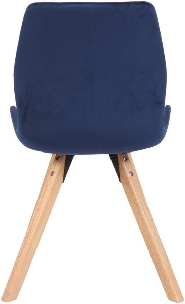 CLP Esszimmerstuhl Luna Modernes Design, Gestell natura, gepolsterter Sitz,blau Samt Bild 9