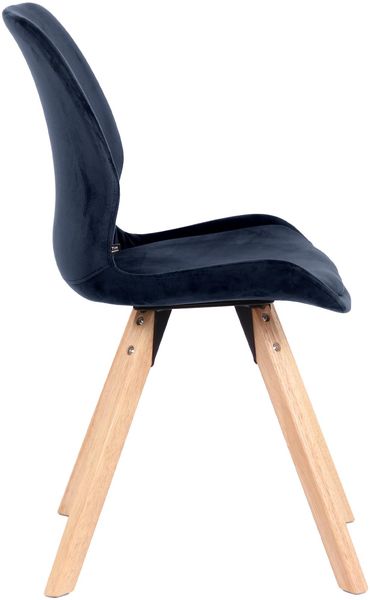 CLP Esszimmerstuhl Luna Modernes Design, Gestell natura, gepolsterter Sitz,blau Samt Bild 8