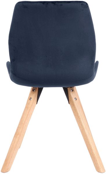 CLP Esszimmerstuhl Luna Modernes Design, Gestell natura, gepolsterter Sitz,blau Samt Bild 10