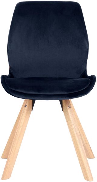 CLP Esszimmerstuhl Luna Modernes Design, Gestell natura, gepolsterter Sitz,blau Samt Bild 6