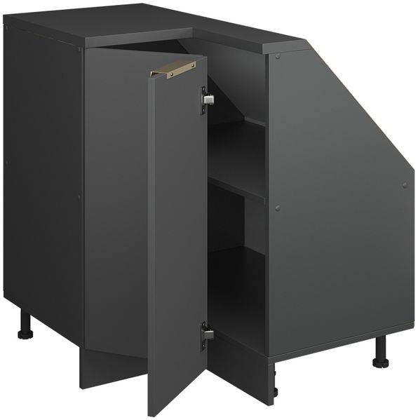 Eck-Küchenschrank für Dachschrägen R-Line Anthrazit-Gold 75.6 cm mit 1 Tür Vicco Bild 3