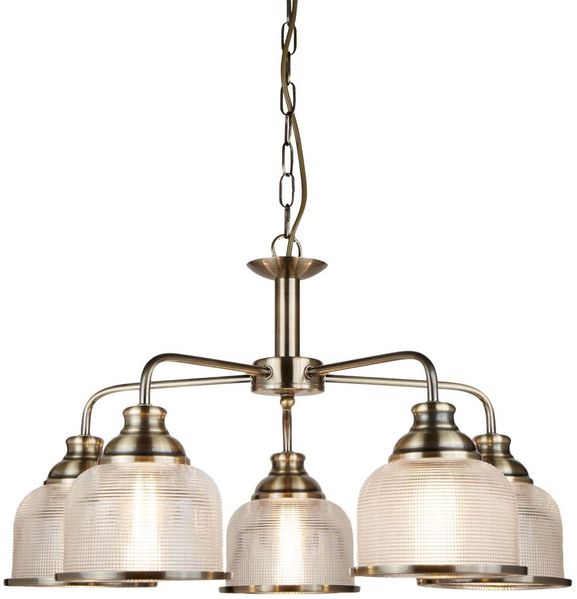 Deckenleuchte, Silber, 5 Lichtpunkte, H 88 cm, BISTRO II