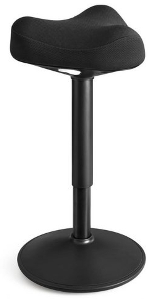 Songmics Hocker, Stehhocker um 360° neigbar, Schreibtischstuhl, höhenverstellbar 58-83 cm, großer Sockel, Anti-Rutsch, modern, schwarz