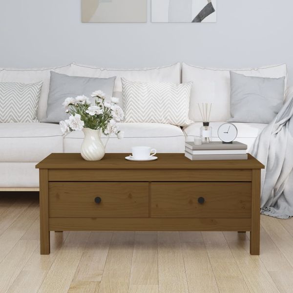 vidaXL Couchtisch Honigbraun 100x50x40 cm Massivholz Kiefer 814607
