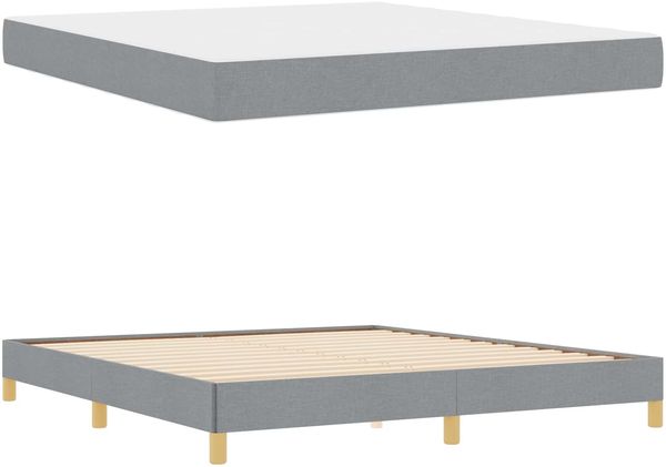 vidaXL Boxspringbett mit Matratze Hellgrau 180 x 200 cm Stoff 3398584 Bild 5