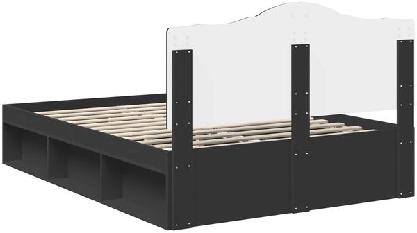 vidaXL Bettrahmen Schwarz 160 x 200 cm Massives Kiefernholz 3413282 Bild 9