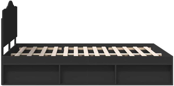 vidaXL Bettrahmen Schwarz 160 x 200 cm Massives Kiefernholz 3413282 Bild 8