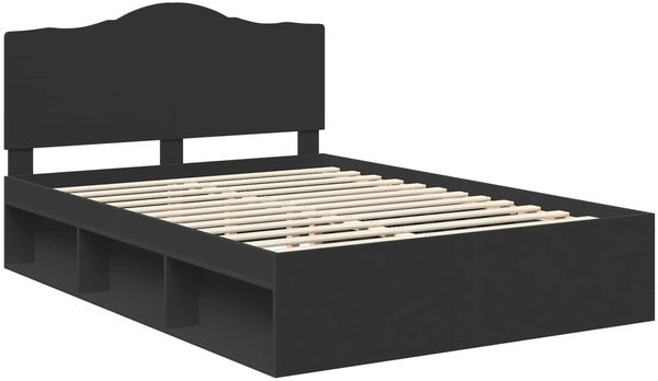 vidaXL Bettrahmen Schwarz 160 x 200 cm Massives Kiefernholz 3413282 Bild 4