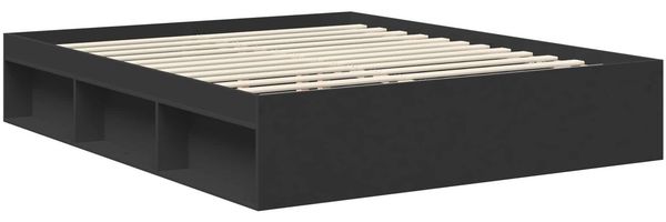 vidaXL Bettrahmen Schwarz 160 x 200 cm Massives Kiefernholz 3413282 Bild 5