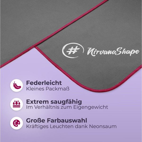 NirvanaShape Sporthandtuch Mikrofaser Handtuch, Badehandtuch, Reisehandtuch, Sporthandtuch, saugfähig, leicht, schnelltrocknend, für Reisen, Fitness, Yoga, Sauna
