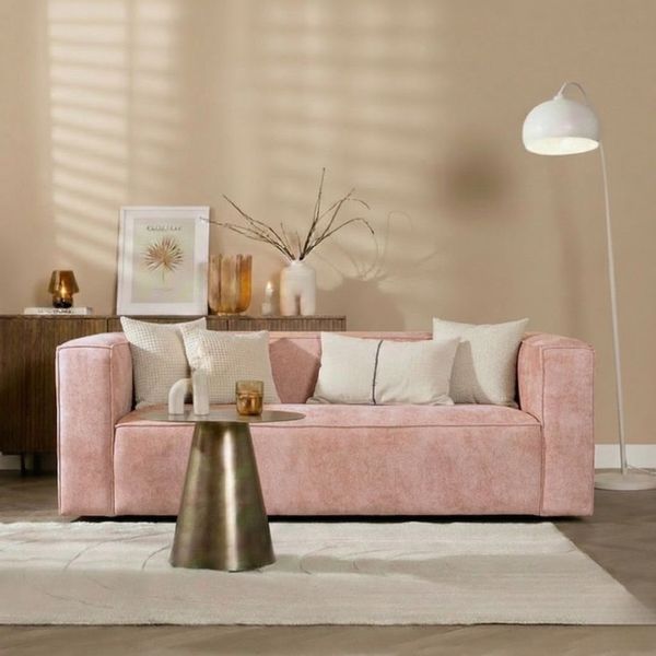 Bronx71 Chenille Sofa Memphis 2,5-Sitzer pink