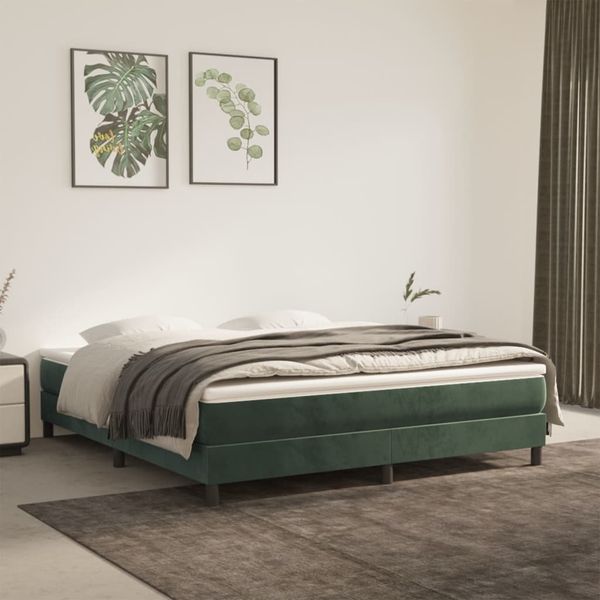 vidaXL Boxspringbettgestell Dunkelgrün 180x200 cm Samt 3120787