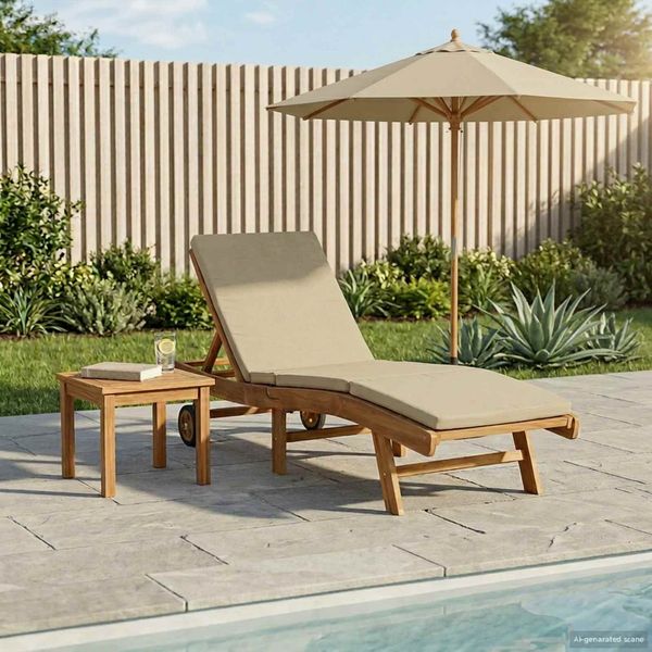 vidaXL Sonnenliege Braun und Beige Polyester 42032686