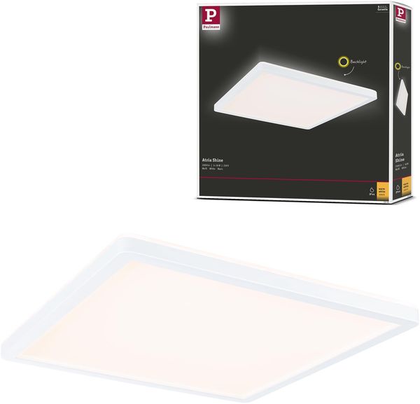 Paulmann 71155 LED Panel Atria Shine Backlight IP44 eckig 293x293mm 16W 1600lm 3000K Weiß Deckenleuchte