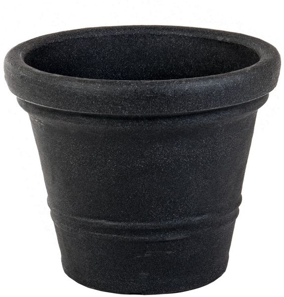 Jelenia Plast Blumenkübel anthrazit 45x35 cm - runder Pflanzkübel aus robustem Kunststoff - wetterfestes Pflanzgefäß für Garten, Terrasse, Balkon & Innenbereich - stilvoller Blumentopf
