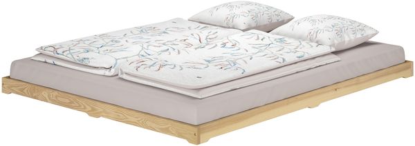 Futonbett 180x200 platzsparend extra niedriges Loftbett Esche geölt ohne Zubehör