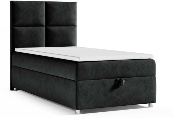 Best for Home Boxspringbett K2 SINGLE mit Bettkasten mit Lieferung, Aufbau & Entsorgung (Schwarz 70x200)