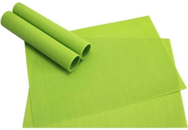 matches21 HOME & HOBBY Platzset Tischset BORDA 4er Grün Hellgrün Tischunterlage als Tischdeko, (4-St), modernes Esstisch Platzdeckchen als abwaschbarer Tischuntersetzer Bild 3