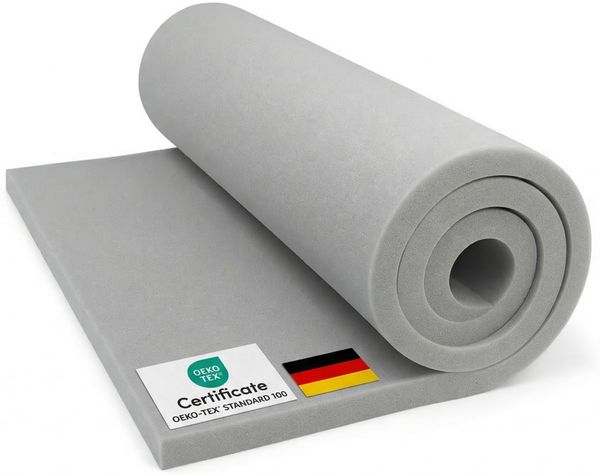 FORTIS POLSTER Schaumstoff RG25/44 60x200 cm, 11cm - Weiche Schaumstoffplatte - Schaumstoffmatte zum Sitzen, Liegen oder als Campingmatratze - Matratzen-Auflage - PU-Schaumstoff - Polsterschaum