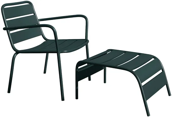 Vente-unique - MIRMANDE Gartensitzgruppe Metall Grün - B 61,5 cm67,5 cm x H 33 cm71,5 cm x L 50 cm60 cm