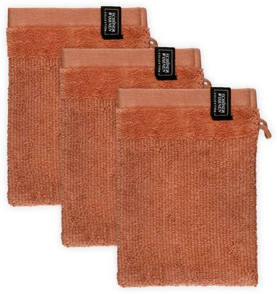 SCHÖNER WOHNEN-Kollektion Waschhandschuh Sense, (Packung, 3-St), mit Velourborte, hautschmeichelnde Airtouch Qualität, super weich