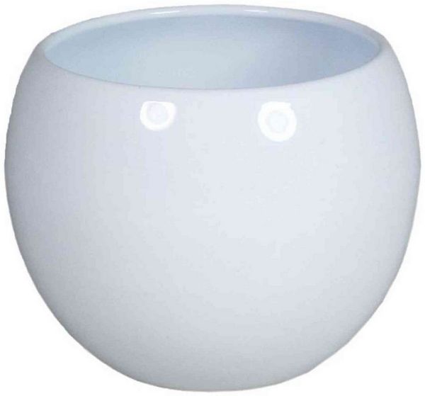 INNA-Glas Blumentopf Keramik Pflanztopf, Ø13cm, 9,5cm, weiß