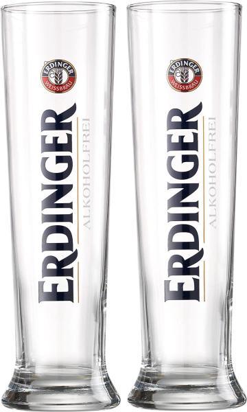 Erdinger Weizenbier Alkoholfrei Weissbier Gläser 0,5l - 2 Stück Alkoholfrei Edition