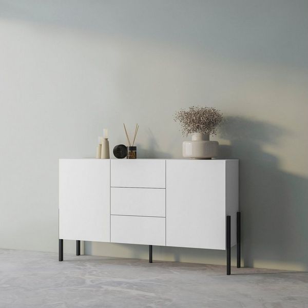 INOSIGN Sideboard Jukon, Breite 150 bzw. 180 cm, moderne grifflose Kommode, Schubladenschrank 2 Türen/3 Schubkästen, push-to-open-Funktion