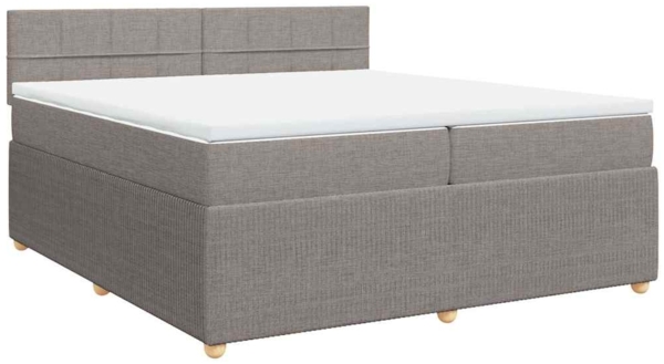 vidaXL Boxspringbett mit Matratze Taupe 200x200 cm Stoff 3287567
