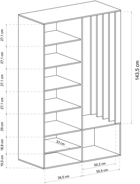 AX LIVING Garderobe Flur Milanoir 100 cm mit Spiegel Modern in Graphit Bild 5