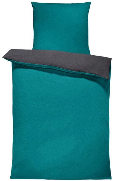 One Home Bettwäsche Doubleface Unifarben, Fleece, 2 teilig, Wende modern, kuschelig flauschig warm weich Winter Normalgröße