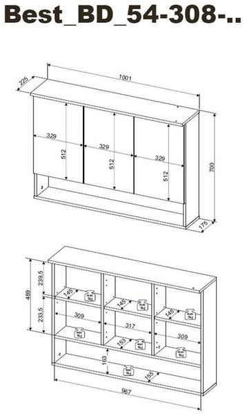 Spiegelschrank BEST Wildeiche LED-Beleuchtung Steckdose