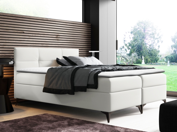 Boxspringbett Worx, Weiß, 140x200 cm Bild 2