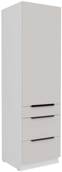 Küchen Hochschrank 60 cm COMO Kaschmir beige matt + Weiß matt Küchenzeile Küchenblock Küche Einbauküche