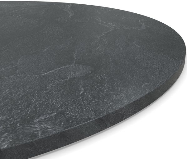 Dekor Spanplatte 19mm Tischplatte rund melaminharzbeschichtet Schiefer D2813 mit ABS Kante Umleimer - Größe 110 x 110 cm - Höhe 1,9 cm - Farbe Schiefer Bild 4