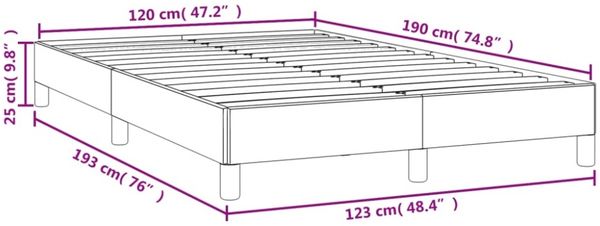 vidaXL Polsterbett, Stoff, 25,0 cm, Schwarz, 120x190 cm Bild 3