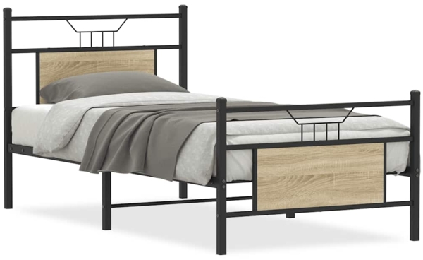 vidaXL Bettgestell ohne Matratze Sonoma-Eiche 80x200 cm Holzwerkstoff 4106801