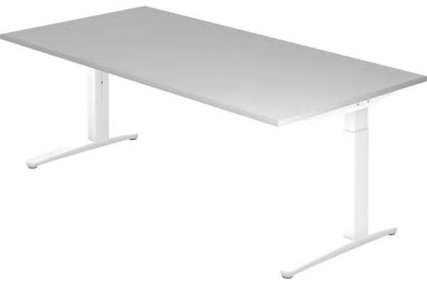 'XB2E' Schreibtisch C-Fuß 200x100 cm Grau/Weiß