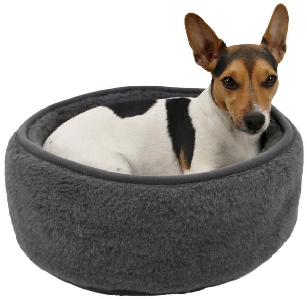 Hundebett Doppio Alpakawolle Ø 40 cm Anthrazit