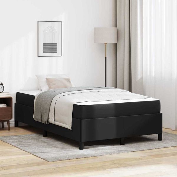 vidaXL Bettrahmen mit Matratze Schwarz 120 x 200 cm Stoff 3398994